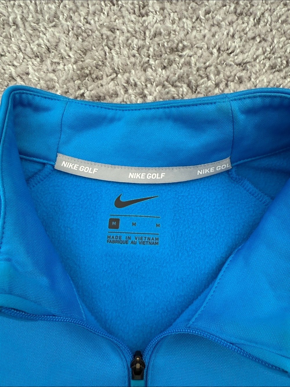Nike Blue and Gray Athletic Quarter-Zip Top - Picture 2 of 3